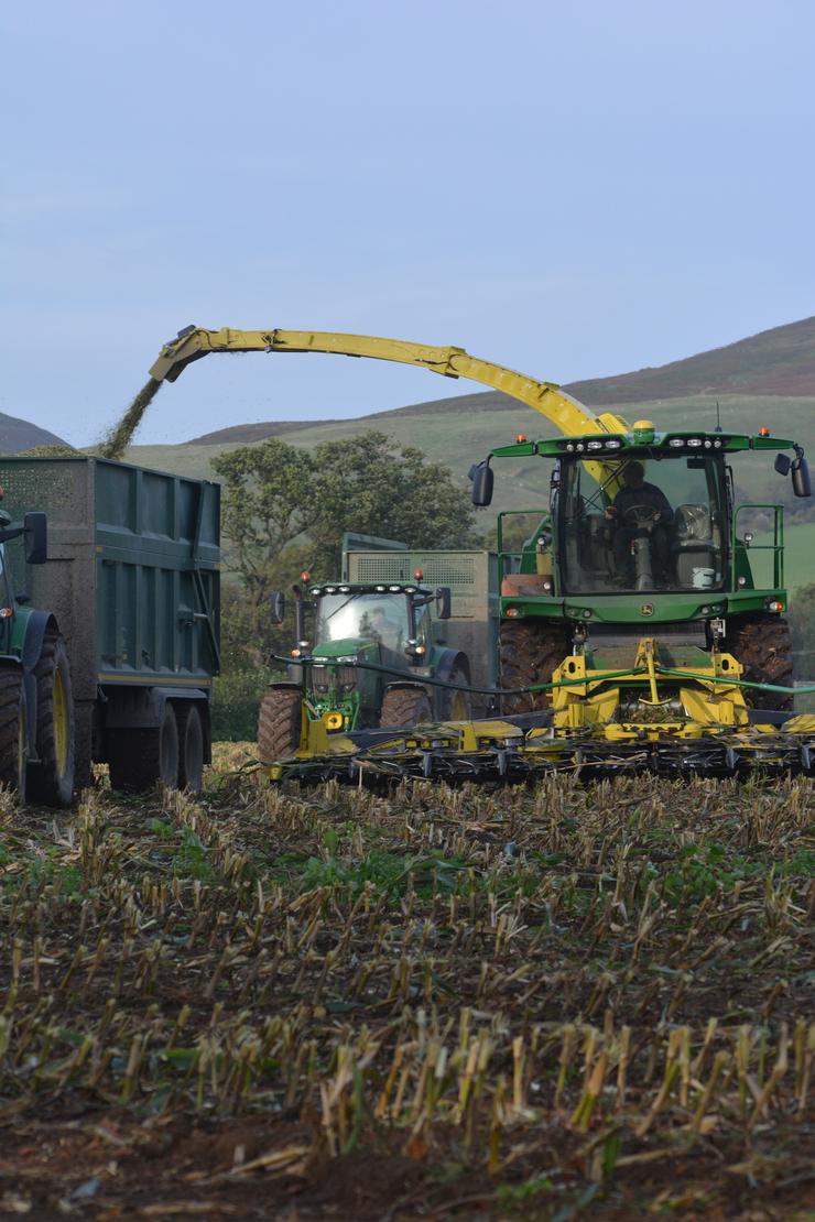 Photographs on farming equipment